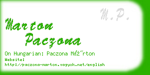 marton paczona business card